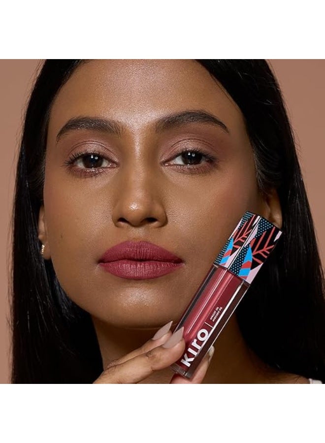Kiro Non-Stop Airy Matte Liquid Lipstick - Velvet Merlot (Redish Pink), 5ml | Super-Pigmented, Long-Lasting, hydrating | Waterproof, Smudge-Proof, Lightweight | Infused with Avocado & Apricot Oil - Image 3